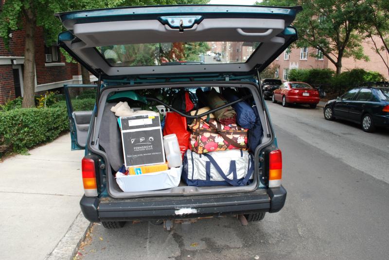 The car is packed and ready for the trip