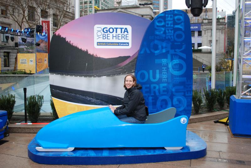 Trying out the bobsled