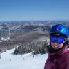 Katie atop Skye Peak at Killington