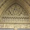 Close-up of the carving above the Abbey entrance