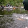 The fish tries to escape