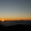 The sun breaks the horizon at Haleakala