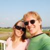 Katie and Jason at the Iowa welcome center