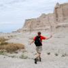 Jason skips along the trail