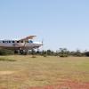 Our plane coming in for a landing to pick us up